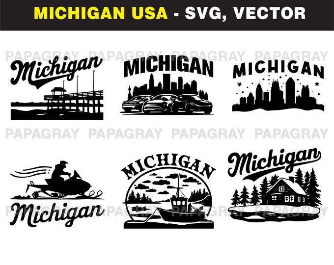 Michigan SVG Vector Graphic Bundle: State Designs (digital Download) - Etsy