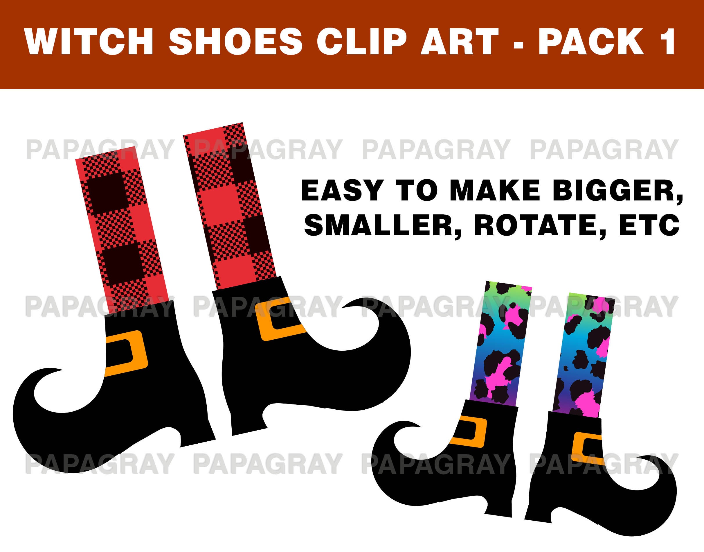 Halloween Witch Shoes Clipart 50 Designs Digital Download Etsy