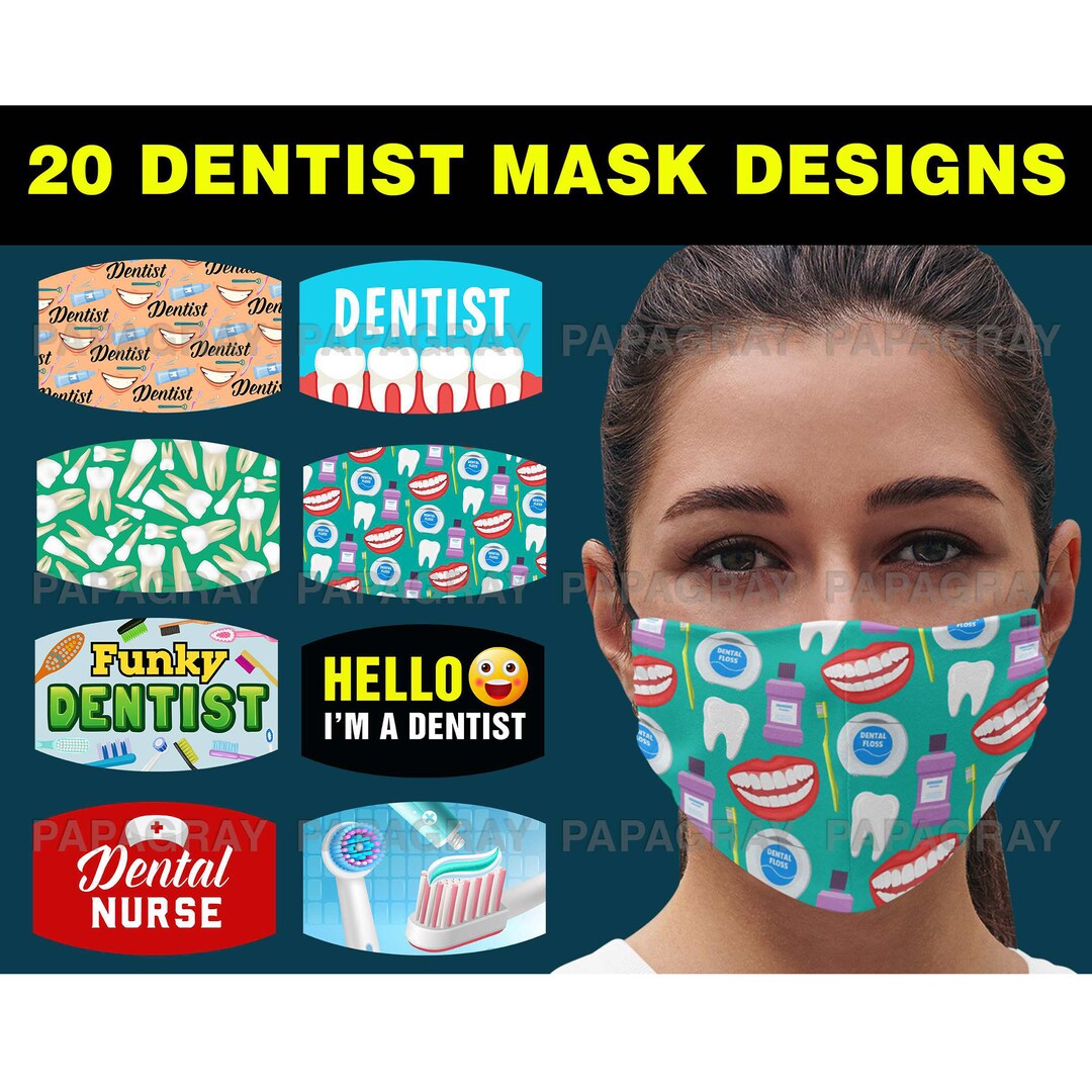 20 Dentist Face Mask Designs HUGE Pack Digital Download Etsy