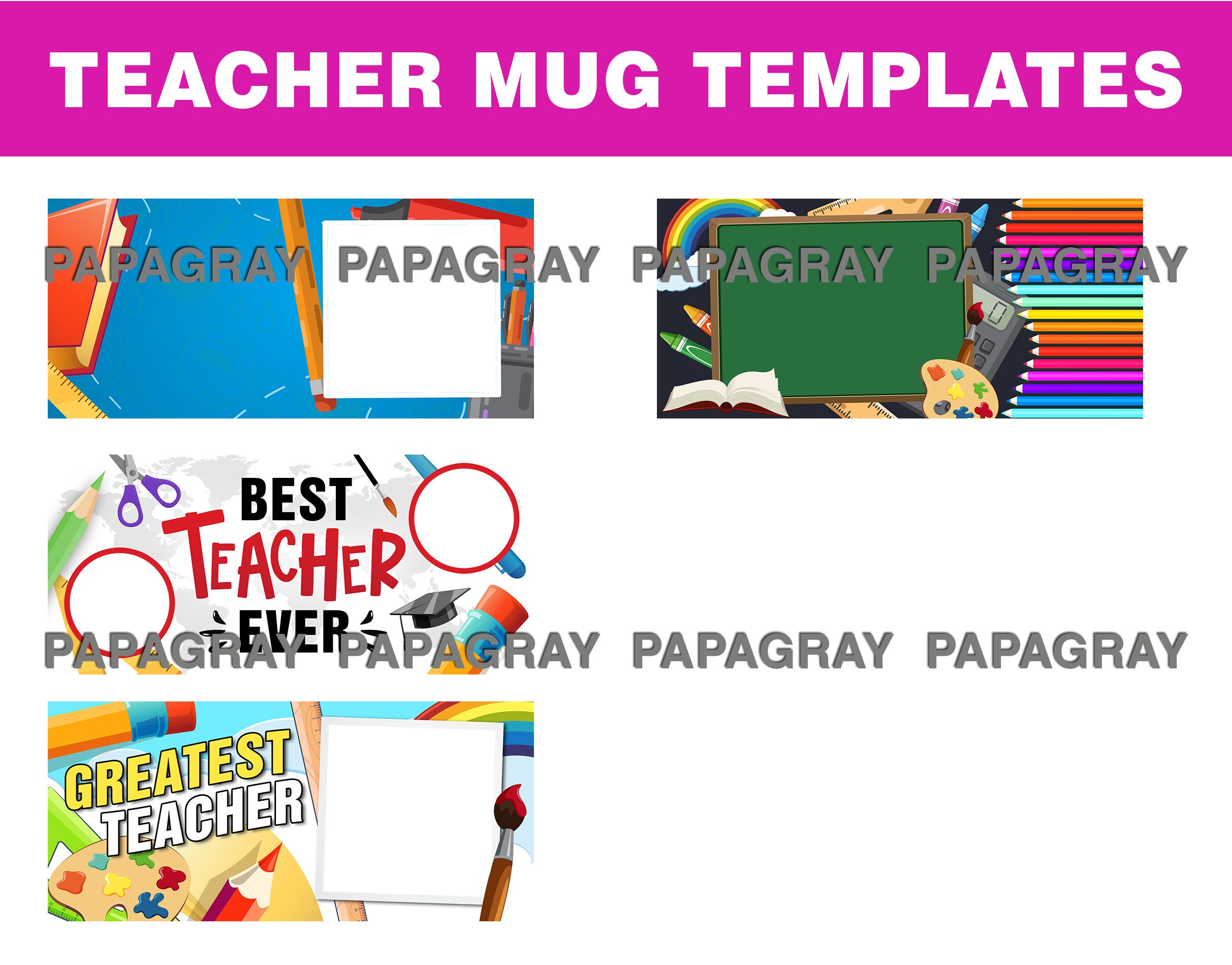 Teacher Mug Sublimation Templates 20 Design BUNDLE Mug - Etsy UK