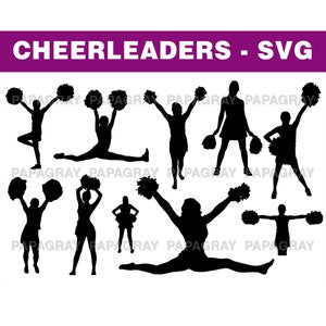Cheerleader Silhouette Pack: 10 Designs (Digital Download)