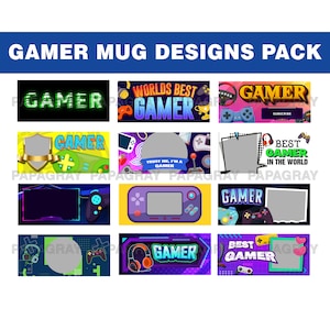 Gamer Mug Sublimationsvorlagen - 20 Design BUNDLE | Tasse Sublimationsdesigns, Sublimationsvorlagen, Tassendesigns, Spieltassen-Fotorahmen