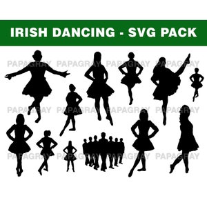 Irish Dancing SVG Silhouette Pack - 12 Designs | Digital Download | Irish Dancing PNG, Ireland Dancing Vector, Dancing Cut File
