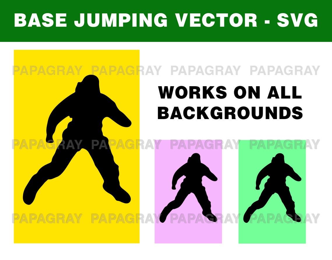 Base Jumping Silhouette SVG Pack - 8 Designs | Digital Download | Base ...