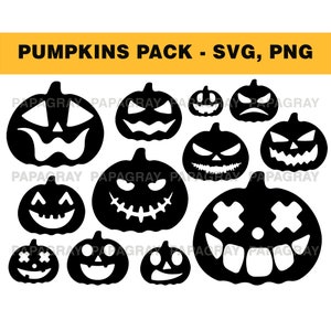 Halloween Pumpkin SVG Bundle - 12 Designs | Digital Download | Pumpkin PNG, Pumpkin Vector, Halloween Pumpkin Cut File, 31st October