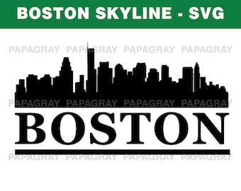 Ligne d'horizon de Boston SVG | Téléchargement numérique | Boston SVG, Boston PNG, vecteur de Boston dans le Massachusetts, États-Unis, ligne d'horizon de Boston dans le Massachusetts