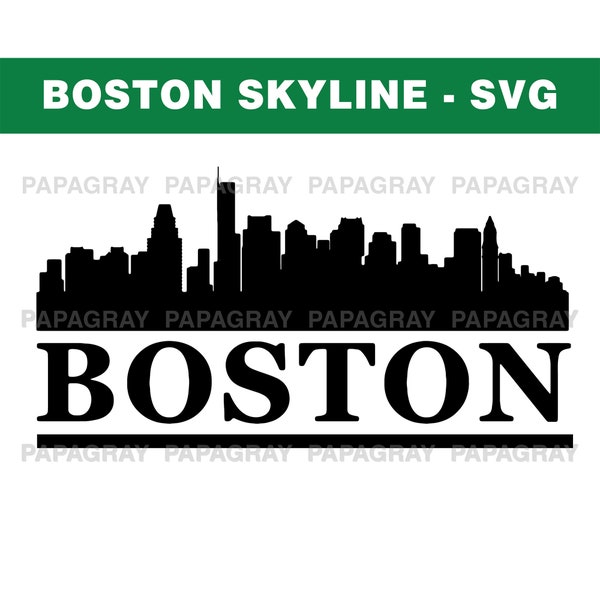 Boston Skyline SVG / Descarga digital / Boston SVG, Boston PNG, Boston Massachusetts Vector, Estados Unidos, Boston Massachusetts Skyline