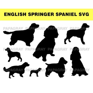 English Springer Spaniel Silhouette Pack: 9 Designs (Digital Download)