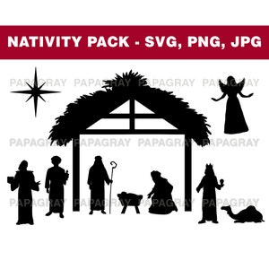 Christmas Nativity SVG Pack - 12 Designs | Digital Download | Christmas Nativity PNG, Mary Nativity, Nativity Scene Svg