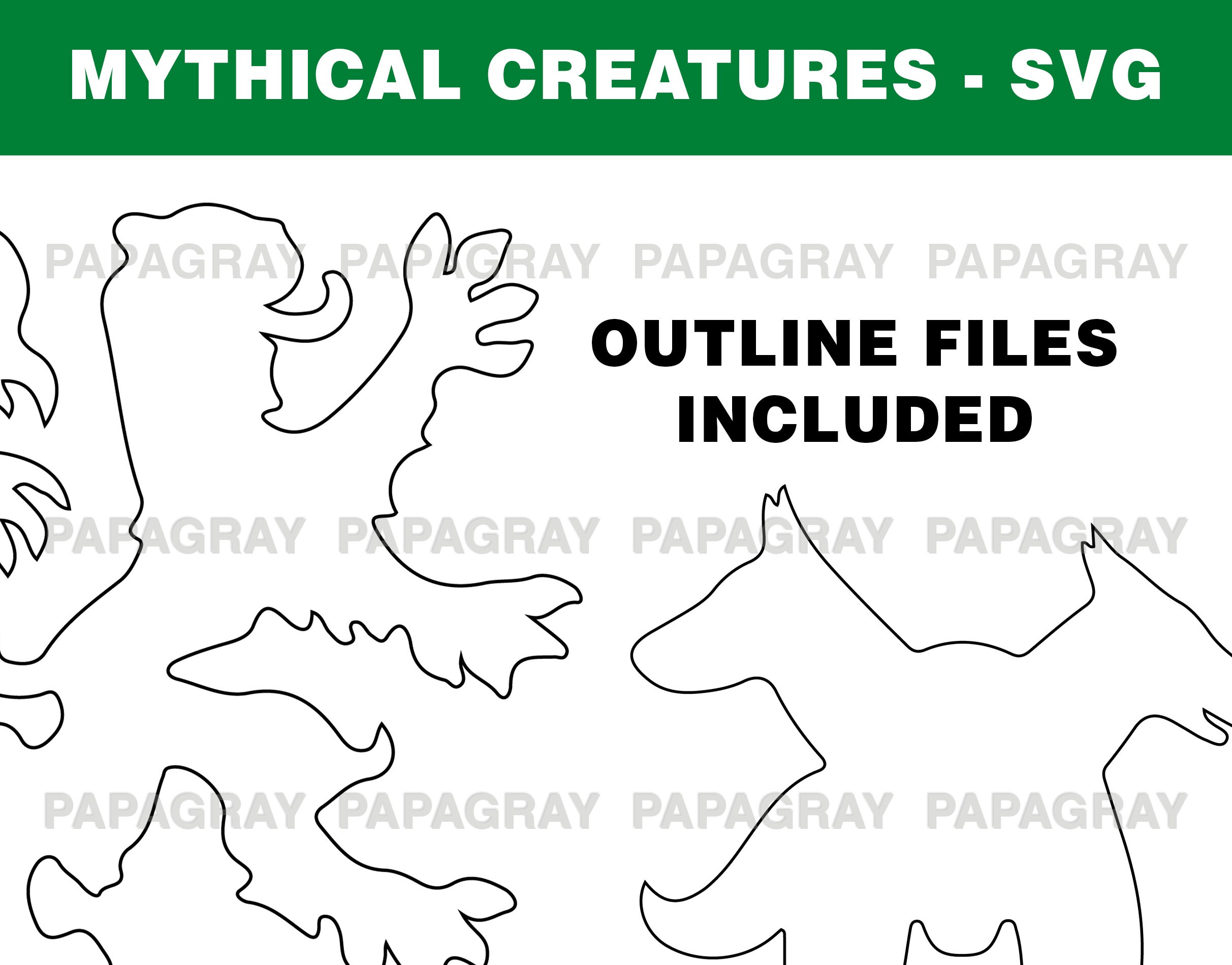 Mythical Creatures SVG Graphic Bundle - 12 Designs | Digital Download ...