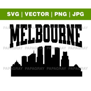 Melbourne City Skyline SVG | Digital Download | Melbourne Australia, Skyline Graphic, Cityscape PNG, Australia Vector Graphic, Urban Clipart