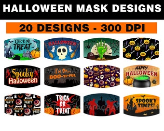 Halloween Masks Designs - Bundle PACK | Digital Download | Halloween Mask, Halloween Sublimation Mask, Halloween Mask Download, Zombie