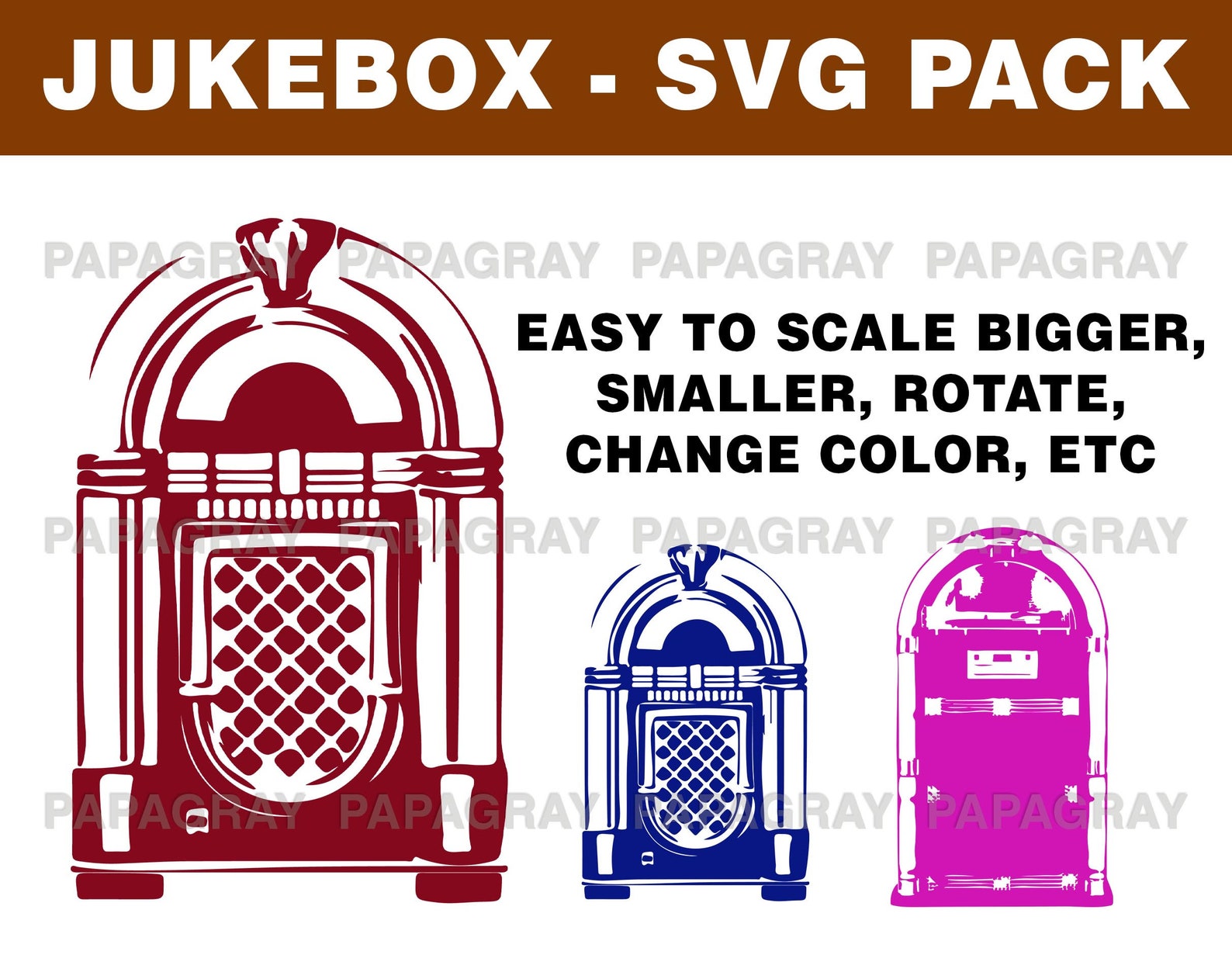 Jukebox Silhouette Pack 6 Designs Digital Download Etsy