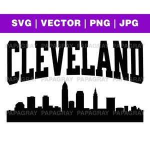 Cleveland Ohio Skyline SVG | Digital Download | Cleveland Ohio, City Silhouette SVG, United States Graphic, Cityscape PNG, America Vector