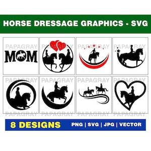 Horse Dressage SVG Graphic Pack: Equestrian Designs (Digital Download)