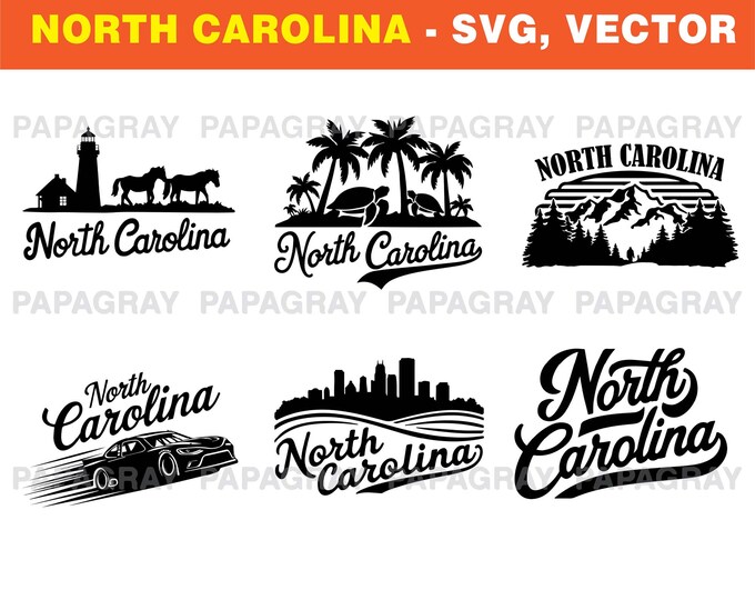 North Carolina SVG Vector Graphic Bundle: 7 Designs (digital Download ...