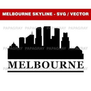 Melbourne Skyline SVG | Digital Download | Melbourne SVG, Melbourne Australia PNG Vector, Melbourne City Skyline