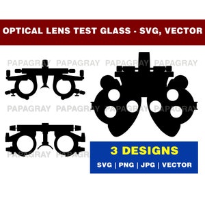 Opticians Lens SVG Graphic - 3 Designs | Digital Download | Adjustable Lens PNG, Optical Lens Frame SVG, Eye Test Optometry