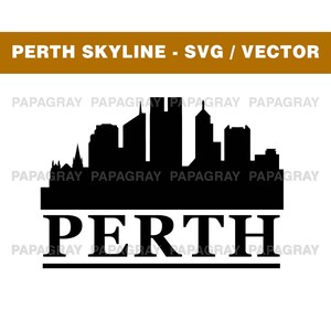 Perth Skyline SVG | Digital Download | Perth SVG, Perth Australia PNG Vector, Perth City Skyline
