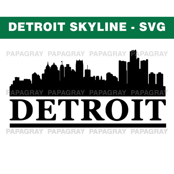 Detroit Skyline SVG | Digital Download | Detroit SVG, Detroit PNG, Detroit Michigan Vector, United States, Detroit City Skyline Michigan