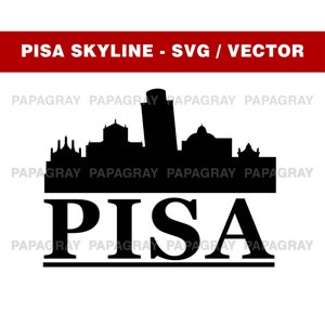 Pisa Skyline SVG | Digital Download | Pisa SVG, Pisa Italy PNG Vector, Pisa City Skyline