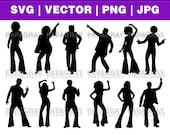 Disco Dancing Silhouette Pack - 12 Designs | Digital