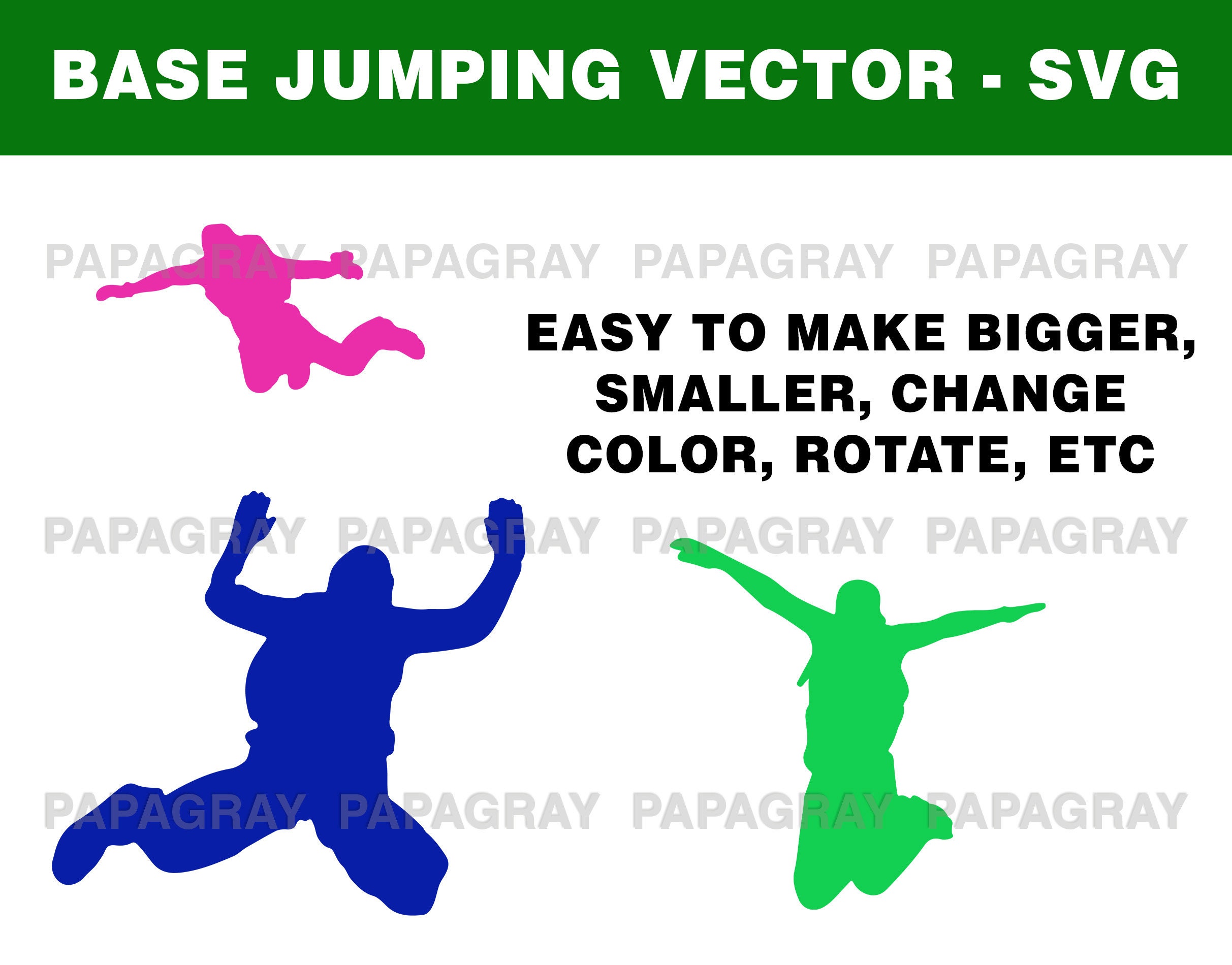 Base Jumping Silhouette SVG Pack - 8 Designs | Digital Download | Base ...