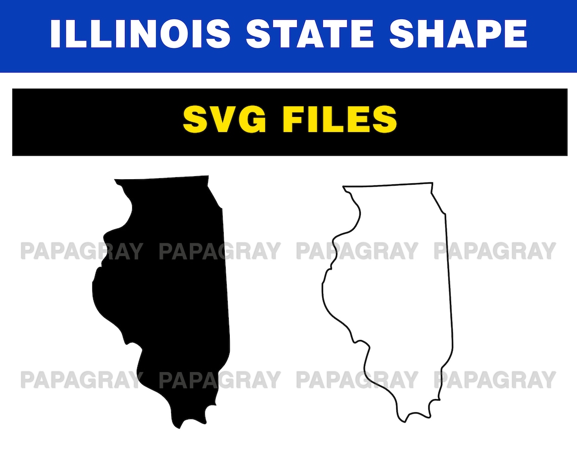 Illinois SVG Illinois State Shape Digital Download | Etsy