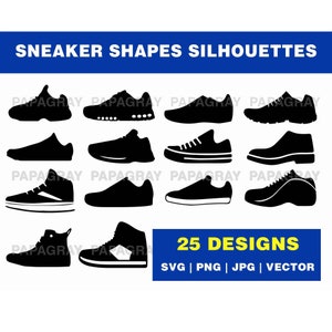 Sport Shoe Silhouette SVG Pack: 25 Footwear Designs (Digital Download)