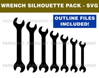 Wrench Silhouette Design | Digital Download | Wrench Tools SVG, Spanner Set SVG, Mechanic SVG, Tools Svg, Car Mechanic Wrench Vector