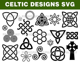 Celtic Silhouette Pack - 30 Designs | Digital Download | Celtic Symbols Svg, Celtic Png, Celtic Vector, Celtic Designs svg, Celtic Knot svg