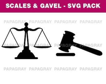 Law Scales and Gavel - 2 Designs | Digital Download | Court svg, Law svg, Judge Gavel Graphic, Court Vector, Justice svg