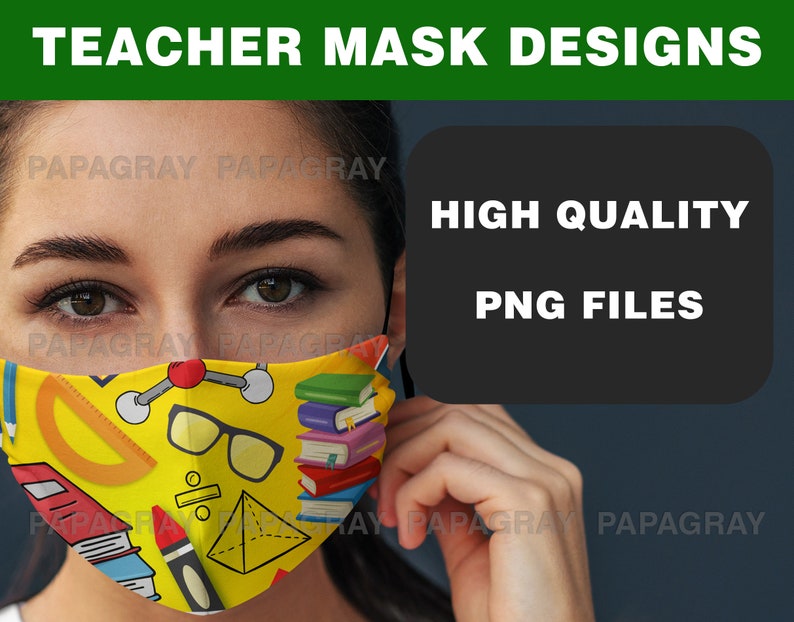 20 Teacher Mask Designs Sublimation PACK Digital Download Etsy