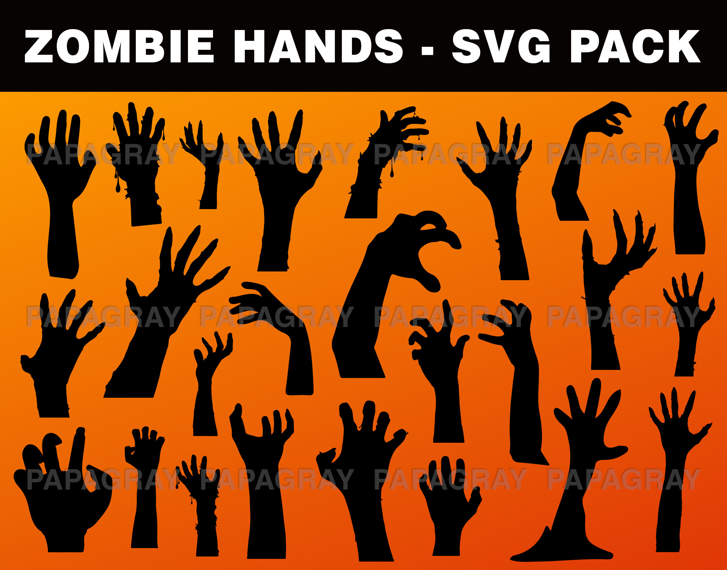 Zombie Hands SVG - Silhouette Pack | Digital Download | Zombie Hands …