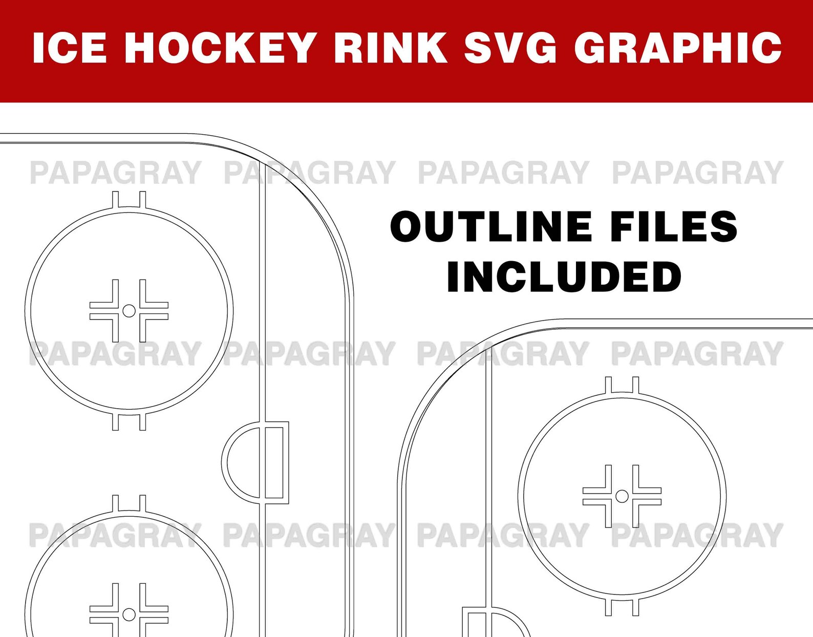Ice Hockey Rink SVG Vector Graphic Digital Download Ice Etsy