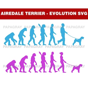 Airedale Terrier Dog SVG Evolution | Digital Download | Airedale Terrier SVG, Airedale Terrier PNG, Airedale Terrier Shape