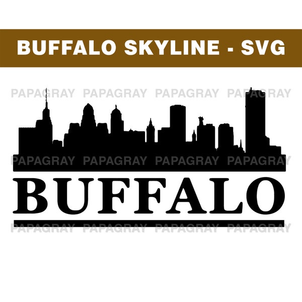 Buffalo Skyline SVG | Digital Download | Buffalo SVG, Buffalo PNG, Buffalo New York Vector, United States, Buffalo City Skyline
