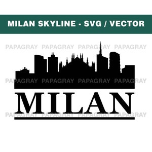 Skyline van Milaan SVG | Digitale download | Milaan SVG, Milaan Italië png-vector, skyline Milaan