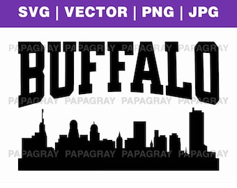 Silueta de Buffalo: Gráfico vectorial de paisaje urbano (descarga digital)