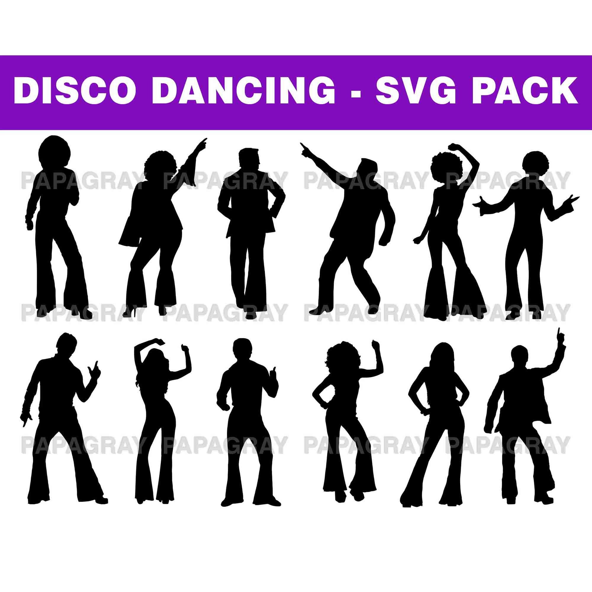 Modèle D'affiche Pour Soirée Disco Avec Des Silhouettes De Personnes De  Danse Et Les Éléments Grunge Clip Art Libres De Droits, Svg, Vecteurs Et  Illustration. Image 27457925