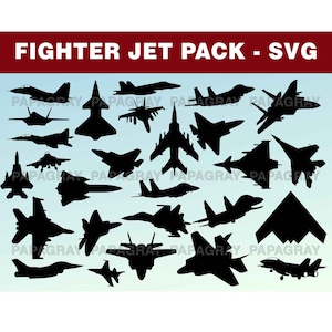 30 Fighter Jet Silhouette Pack - Bundle | Digital Download | Fighter Jet SVG, Fighter Jet PNG, Military Plane, Fighter Aircraft, Air Force