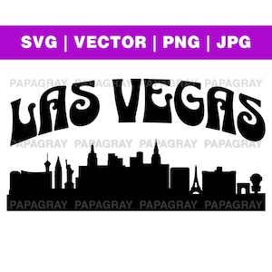 Las Vegas Skyline SVG | Digital Download | Nevada State, Downtown Vegas Skyline Graphic, Cityscape, America Vector Graphic, Urban Clipart