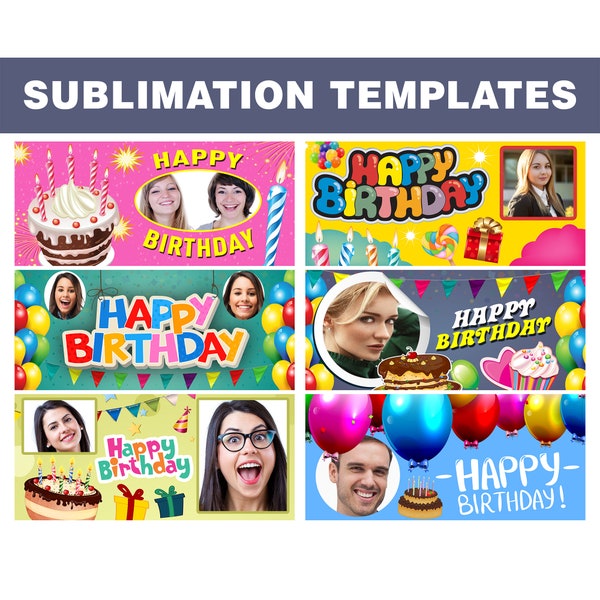 Happy Birthday Mug Template Bundle - 20 Designs | Digital Download | Mug Sublimation Designs, Birthday Sublimation Template, 11oz Cup Wraps