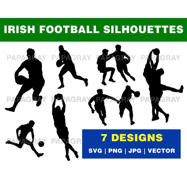 Irish Football SVG Graphic Pack - 7 Designs | Digital Download | Irish Football Vector, Gaelic Football PNG, Irish Football Silhouette