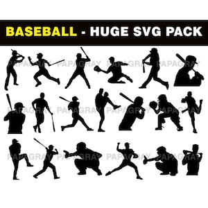 Baseball Silhouette Pack - 40 Designs | Digital Download | Baseball SVG, Baseball png, Baseball Silhouette, Baseball Vector, Baseball Shape