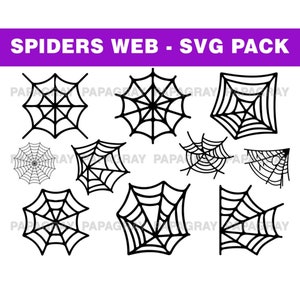 Spiders Web SVG Vector Pack - 10 Designs | Digital Download | Spiders Web PNG, Spider Web, Halloween Web, Halloween SVG, Spider Web Vector
