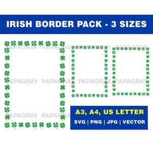 Shamrock Border: Irish St Patrick&#39;s Day Design (Digital Download)