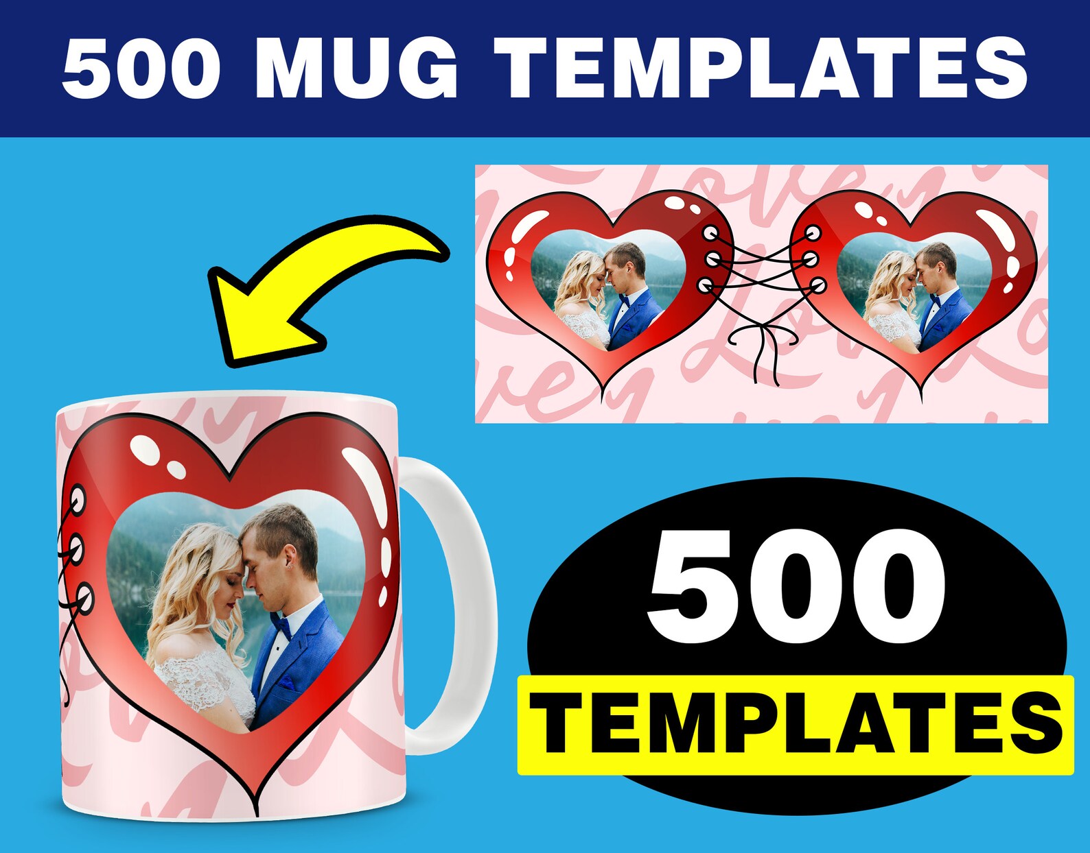 500 Sublimation MUG Designs / Templates MEGA PACK 300 Dpi Etsy