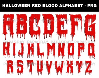 Halloween Red Blood Alphabet Clipart Pack | Digital Download | Halloween Clipart, Halloween Clip Art, Halloween Alphabet PNG