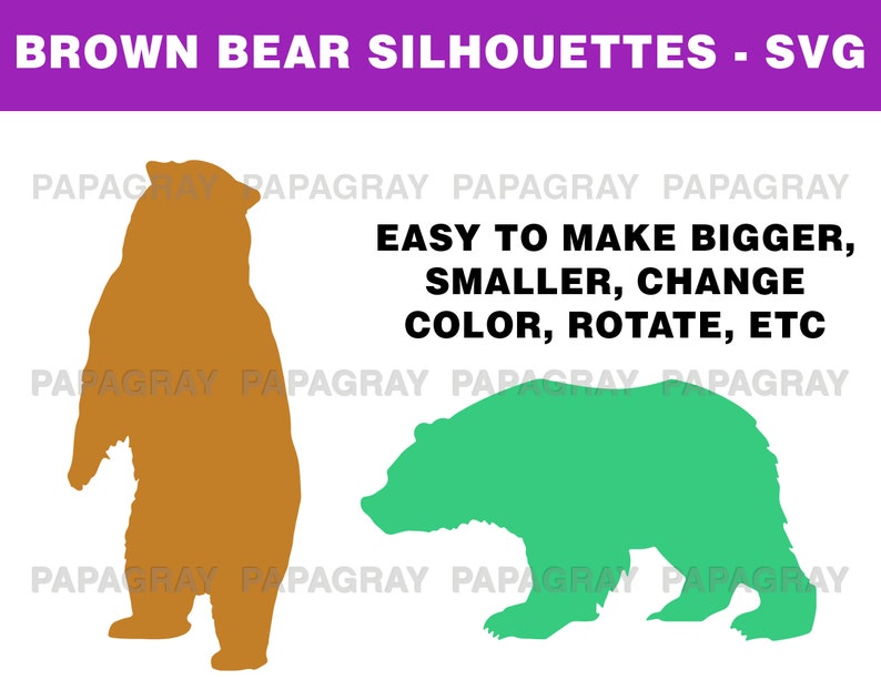 Brown Bear SVG Graphic Pack 6 Designs Digital Download - Etsy